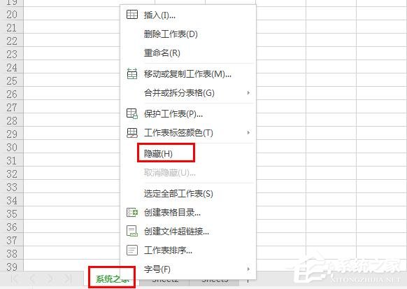 wps表格标签怎样隐藏