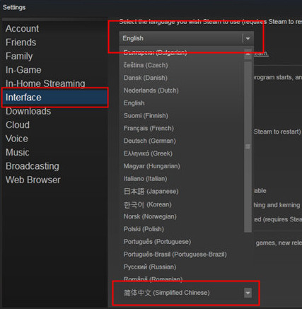 Steam游戏平台怎样设置中文？Steam游戏平台设置中文的方法