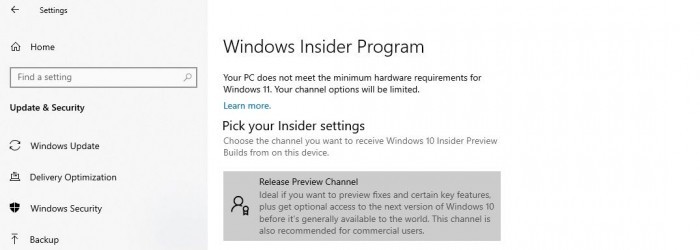 让不符合条件的设备晋级Windows11
