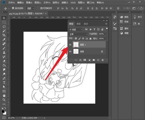 怎样加粗线条ps原画线稿？