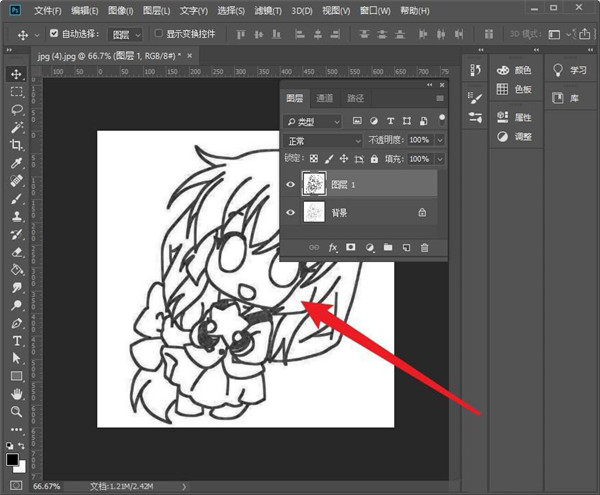 怎样加粗线条ps原画线稿？